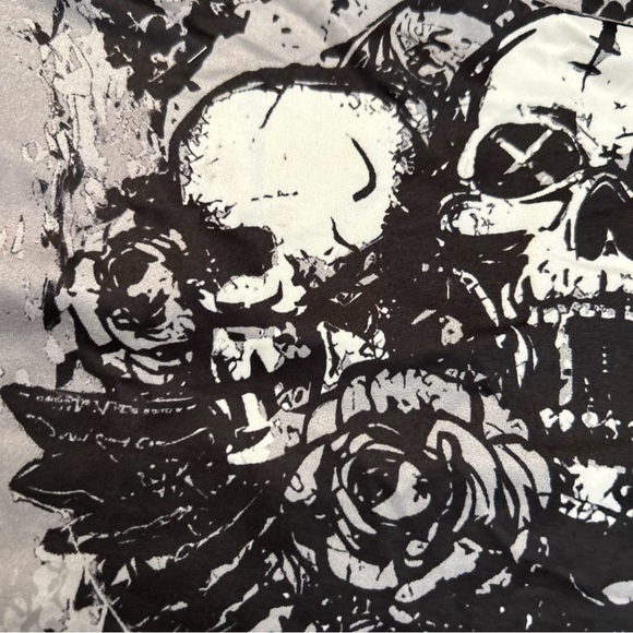 SKULL TANK TOP RARE PUNK ROCK EMO GOTH Spaghetti Straps Size Large black - Picture 5 of 12
